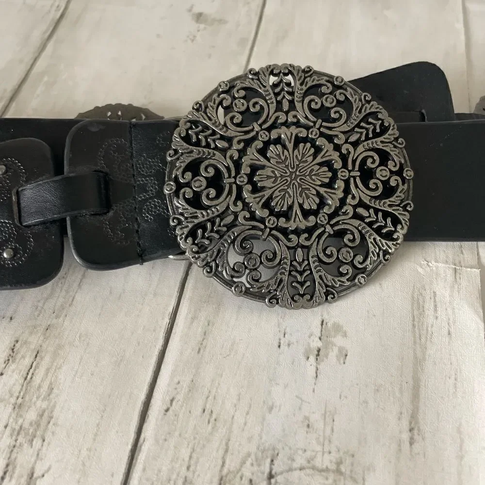 Black Leather Buckle Size XL